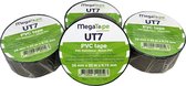 Megatape UT7 PVC tape 38mm x 33mtr. Zwart. + Kortpack pen (021.0729)