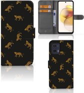 Telefoonhoesje met Pasjes geschikt voor Motorola Moto G73 Leopards