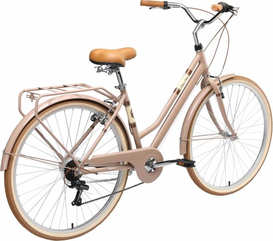 Bikestar 28 inch, 7 sp derailleur retro damesfiets, bruin - Bikestar
