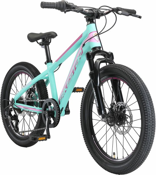 Bikestar MTB kinderfiets Sport 7 speed 20 inch mint roze bol