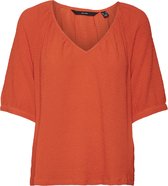 Vero Moda T-shirt Vmkassi 2/4 Top Wvn 10290156 Tangerine Dames Maat - S