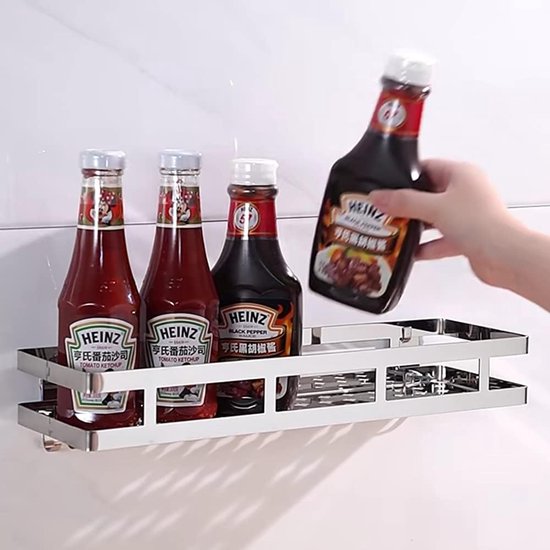SOYDAN Kruidenrek voor wandmontage, kruidenrek wit voor wandmontage, kruidenrek voor opslag in de keuken, wandorganizer voor thuis en keuken, achterkant van de deur