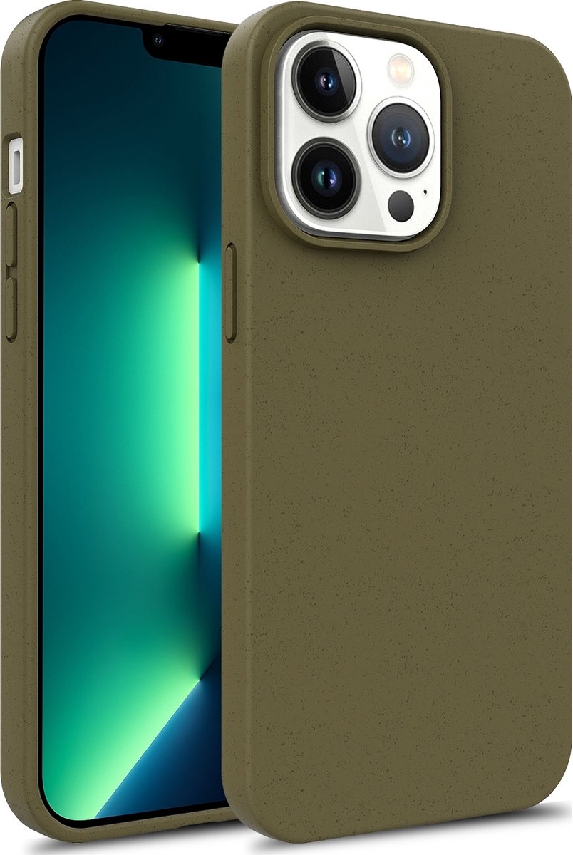 Mobigear Hoesje geschikt voor Apple iPhone 15 Plus Telefoonhoesje Eco Friendly | Mobigear Bio Backcover | iPhone 15 Plus Case | Back Cover - Legergroen