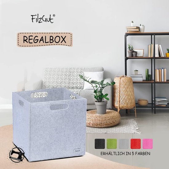 DuneDesign 2-delige set: 100% gerecycled vilt opbergdoos 33 x 38 x 33