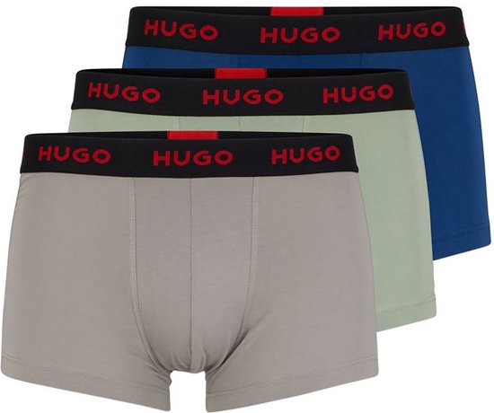 HUGO trunks (3-pack) - heren boxers kort - middengrijs - Maat: L