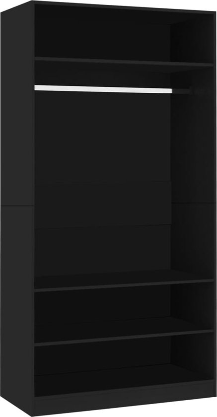 vidaXL-Kledingkast-100x50x200-cm-bewerkt-hout-zwart
