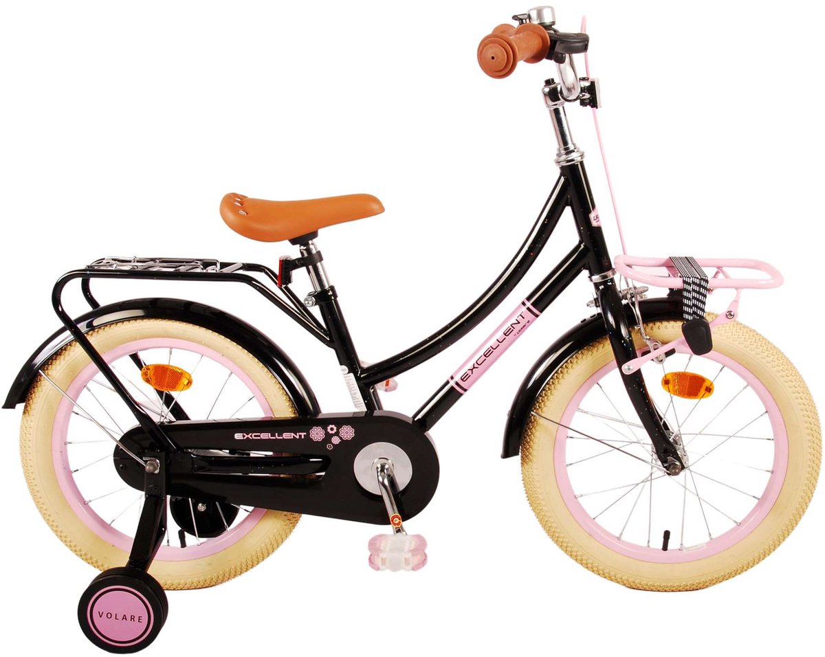 Volare Volare Kinderfiets Meisjes 16 Inch Zwart 95% Afgemonteerd