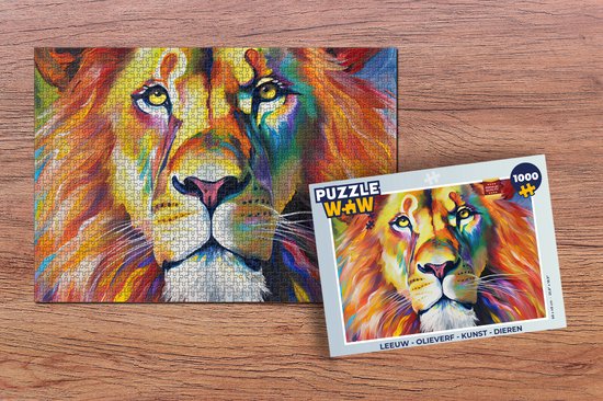 Puzzle Lion - Peinture à l'huile - Art - Animaux - Puzzle - Puzzle 1000  pièces adultes