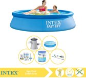 Intex Easy Set Zwembad - Opblaaszwembad - 244x61 cm - Inclusief Solarzeil, Onderhoudspakket, Filter en Stofzuiger