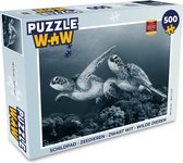 Puzzel Schildpad - Zeedieren - Zwart wit - Wilde dieren - Legpuzzel - Puzzel 500 stukjes