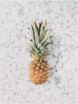 Poster (Mat) - Ananas op Marmeren Achtergrond - 75x100 cm Foto op Posterpapier met een Matte look