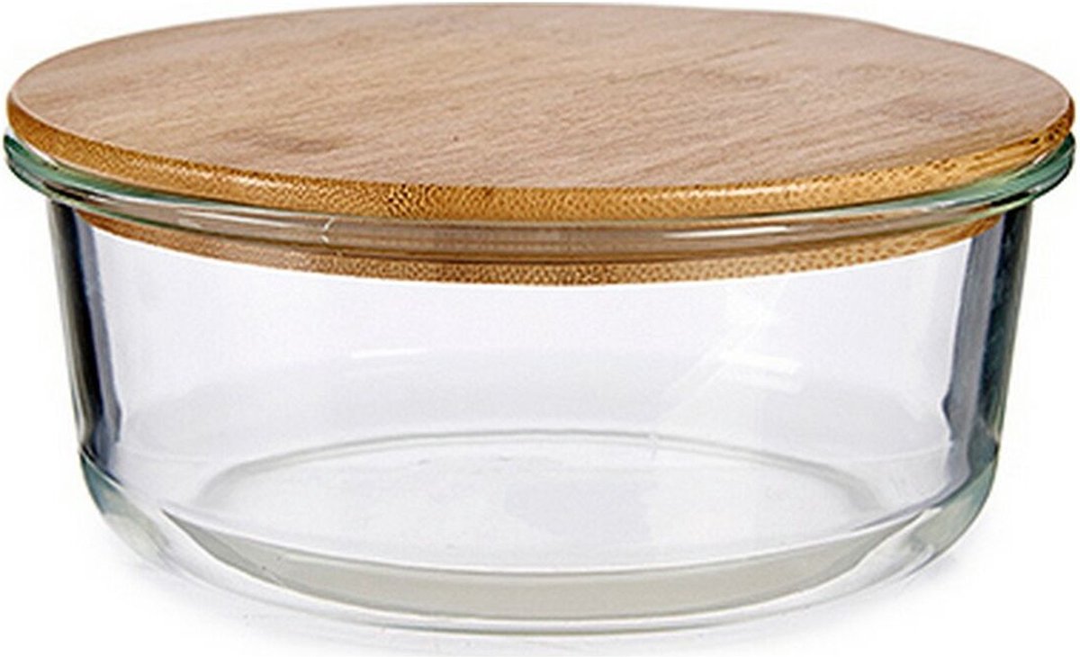 Lunch box Circular Bamboo Transparent (17 x 7 x 17 cm)