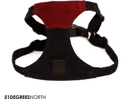51 Degrees North Milano Hondentuigje - Corduroy - Blauw-Bordeauxrood - M - Borstomtrek 48 - 66 cm