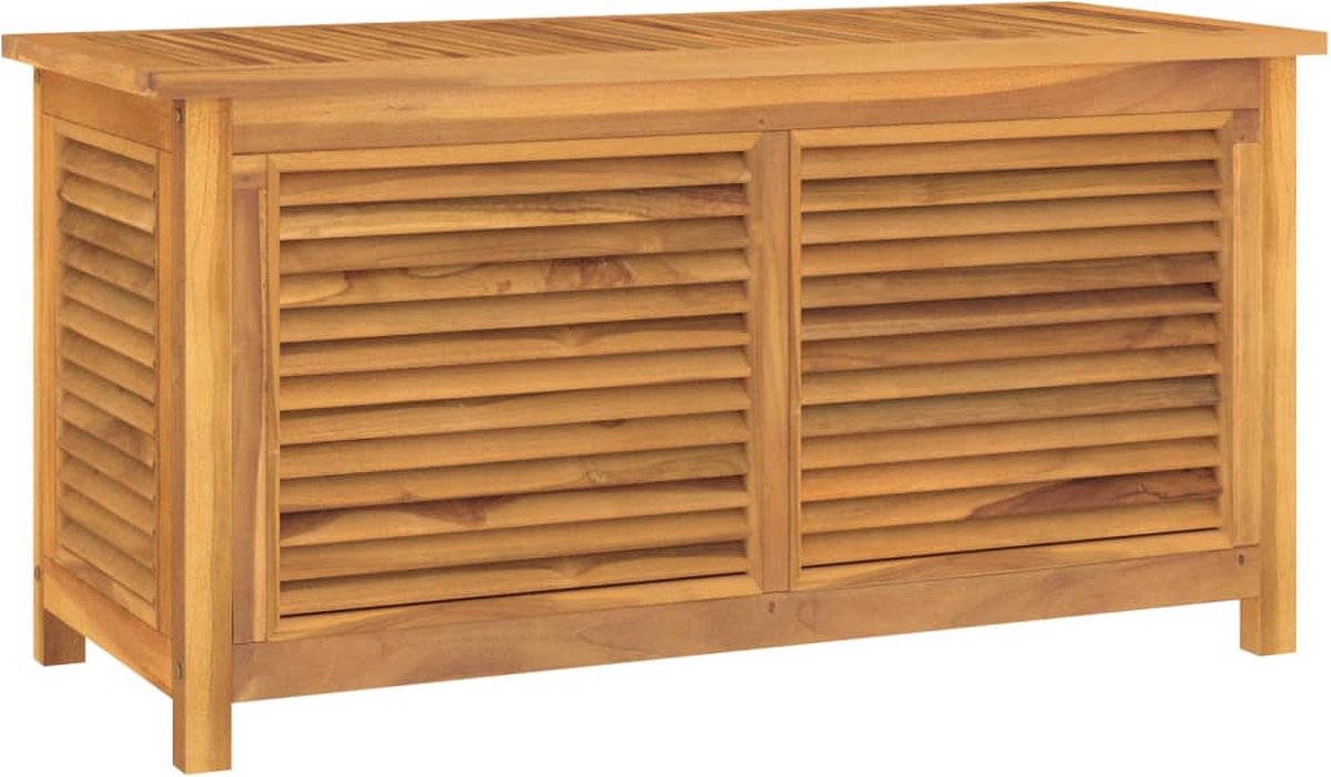 vidaXL - Tuinbox - met - zak - 114x50x58 - cm - massief - teakhout