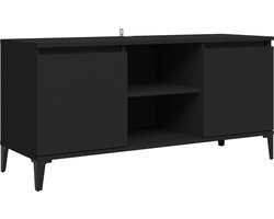 vidaXL-Tv-meubel-met-metalen-poten-103,5x35x50-cm-zwart