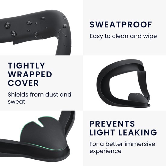 kwmobile Face pad compatible with Meta Quest 3 - Silicone face pad for