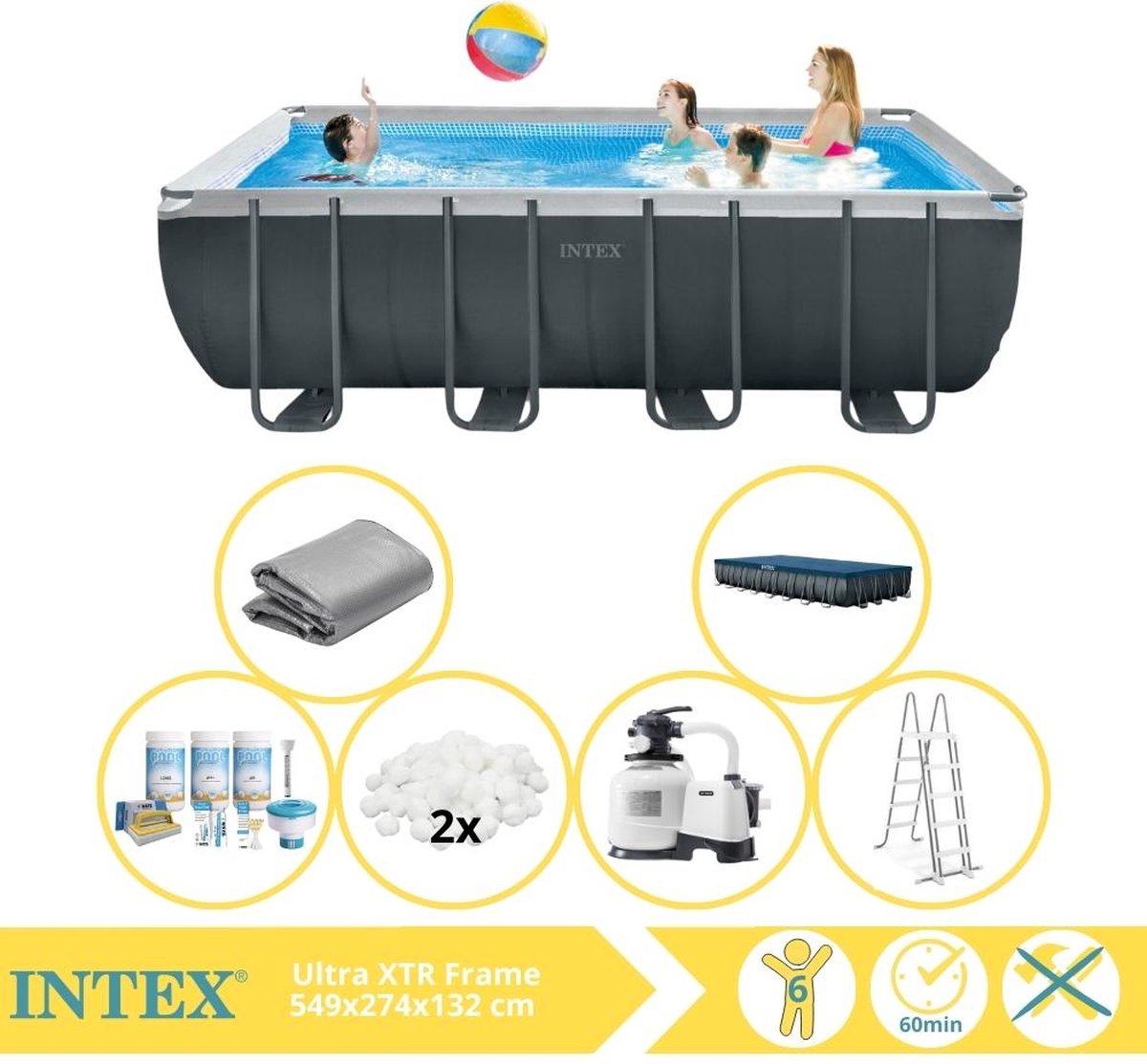 Intex Ultra XTR Frame Piscine - Piscine Hors Sol - 549x274x132 cm ...