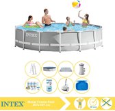 Intex Prism Frame Zwembad - Opzetzwembad - 457x107 cm - Inclusief Onderhoudspakket, Filter, Zwembad Stofzuiger en Voetenbad