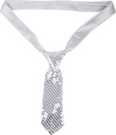 Cravate argentée métallisée à paillettes