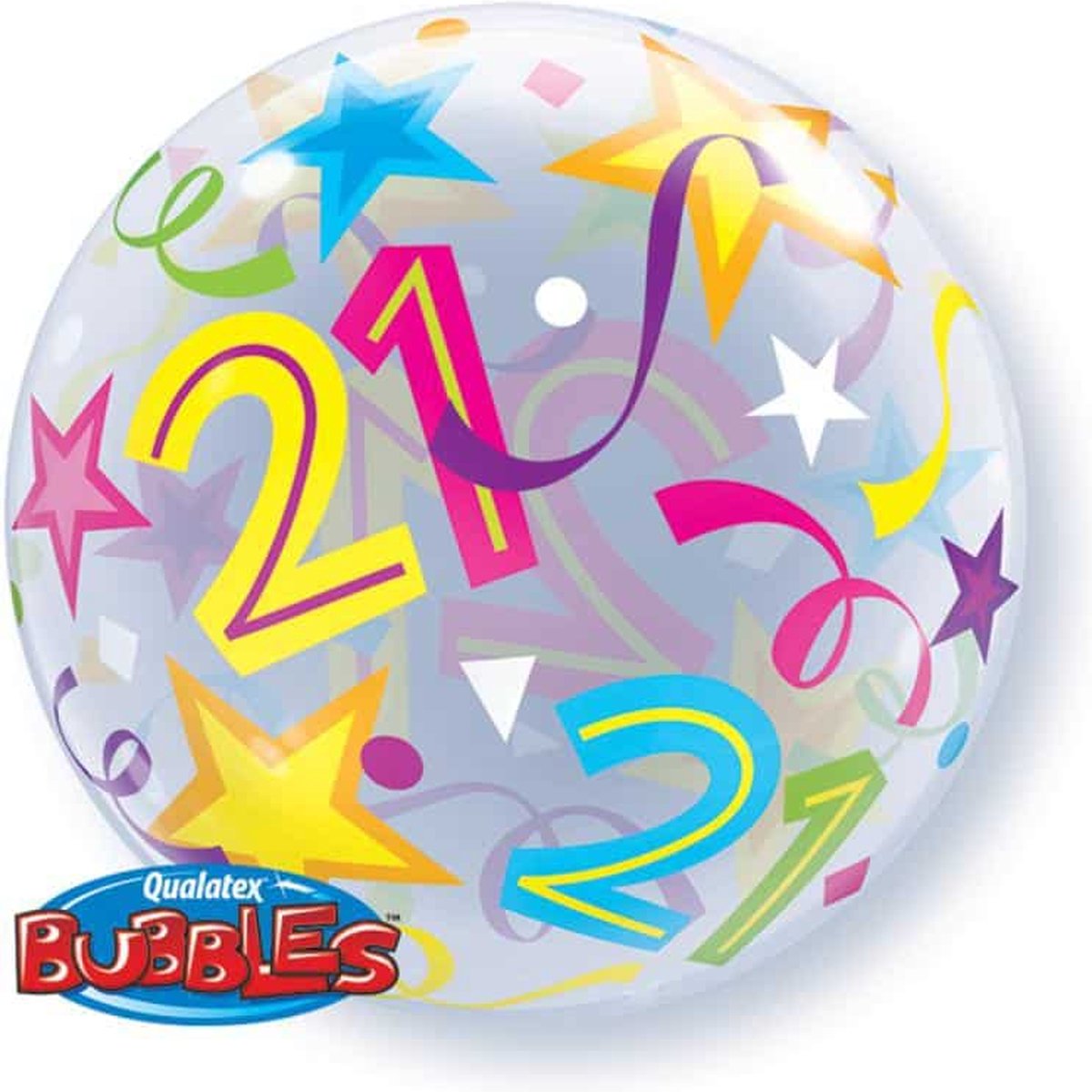 Qualatex - Folieballon - Bubbles - 21 Jaar - Zonder vulling - 56cm