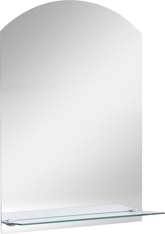 vidaXL - Wandspiegel - met - schap - 20x40 - cm - gehard - glas