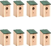 vidaXL - Vogelhuisjes - 8 - st - 12x12x22 - cm - hout