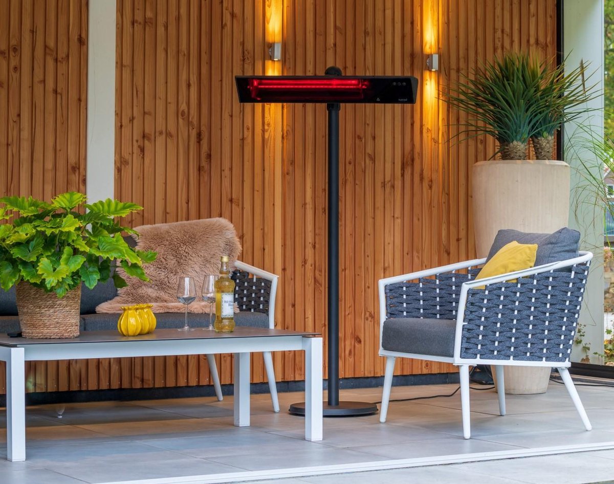 Sunred Proglax Gastro Ultra 2000 W - Chauffage de terrasse sur pied - Noir
