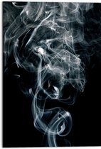Dibond - Rookwolken tegen Zwarte Achtergrond - 50x75 cm Foto op Aluminium (Met Ophangsysteem)