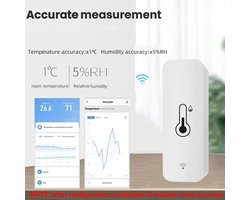 TUYA Slim WIFI 2.4GHz Temperatuur en Vochtigheidssensor _ Smart Temperature and Humidity Sensor werkt met Google Home - Remote monitor - app controle