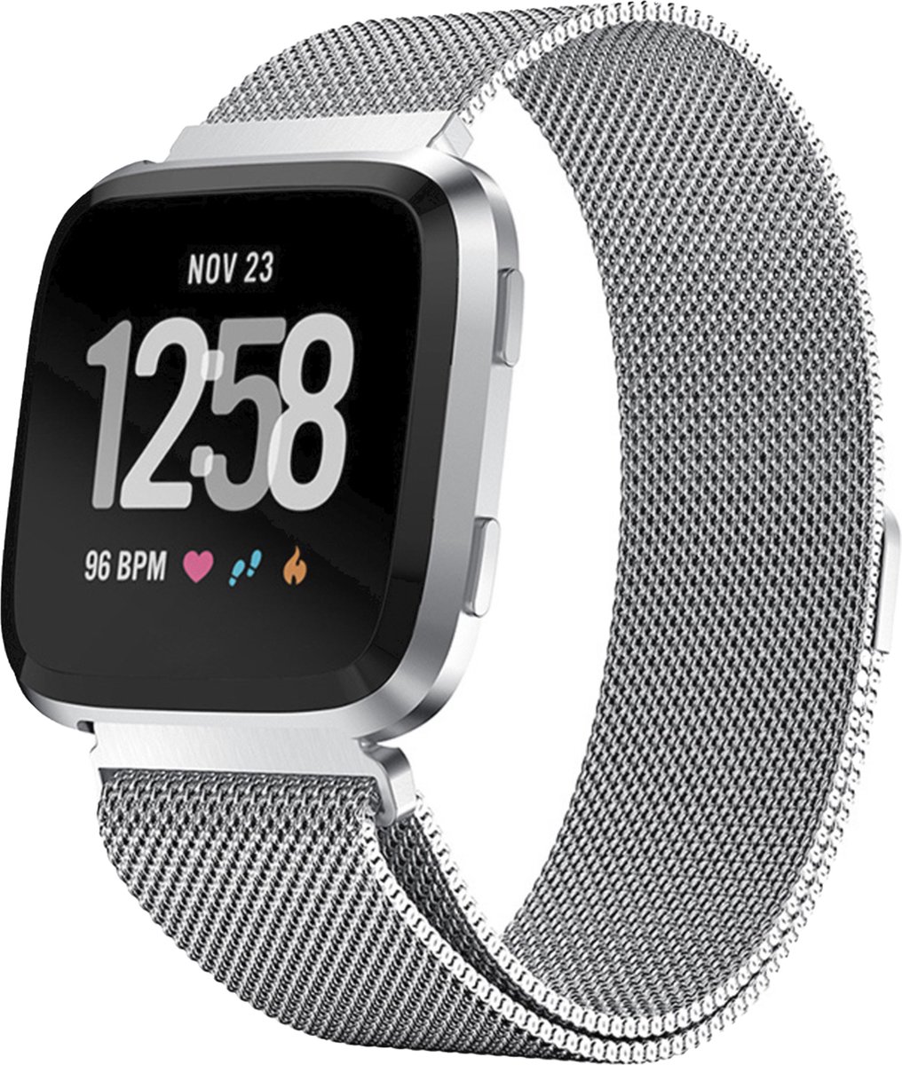 MY PROTECT - Milanese Bandje Geschikt Voor Fitbit Versa 1 / Versa 2 - Milanees Fitbit Bandje - Zilver