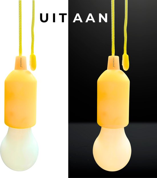 Fienosa Treklamp - Hanglamp - Camping lamp - LED - Geel - Hanglamp Batterij - Kerstcadeau - Nachtlamp Kinderen - Campinglampen - Tentlamp - Kampeerlamp - NIET INBEGREPEN aaa batterijen- Warm wit licht -Tuinverlichting - Feestverlichting van Fienosa — afbeelding 4