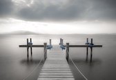 Fotobehang - Vlies Behang - Pier in het Meer - 416 x 290 cm