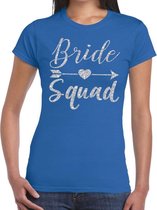 Bride Squad Cupido zilver glitter t-shirt blauw dames S