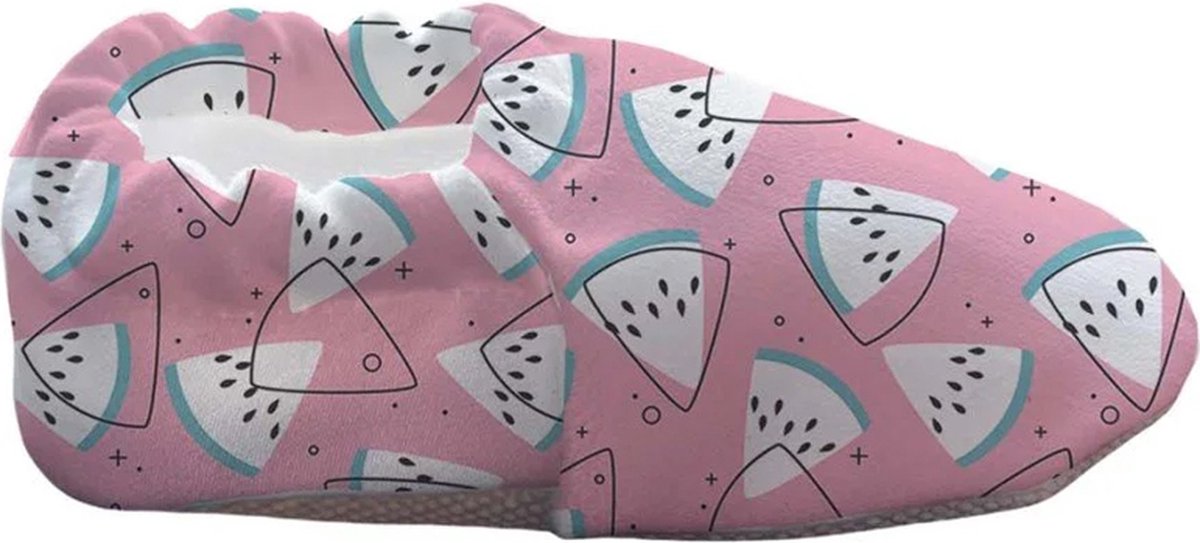 ZOMER Baby Slofjes, Pantoffels, Sloffen, Zacht Katoenen - Roze Watermeloen EU 23