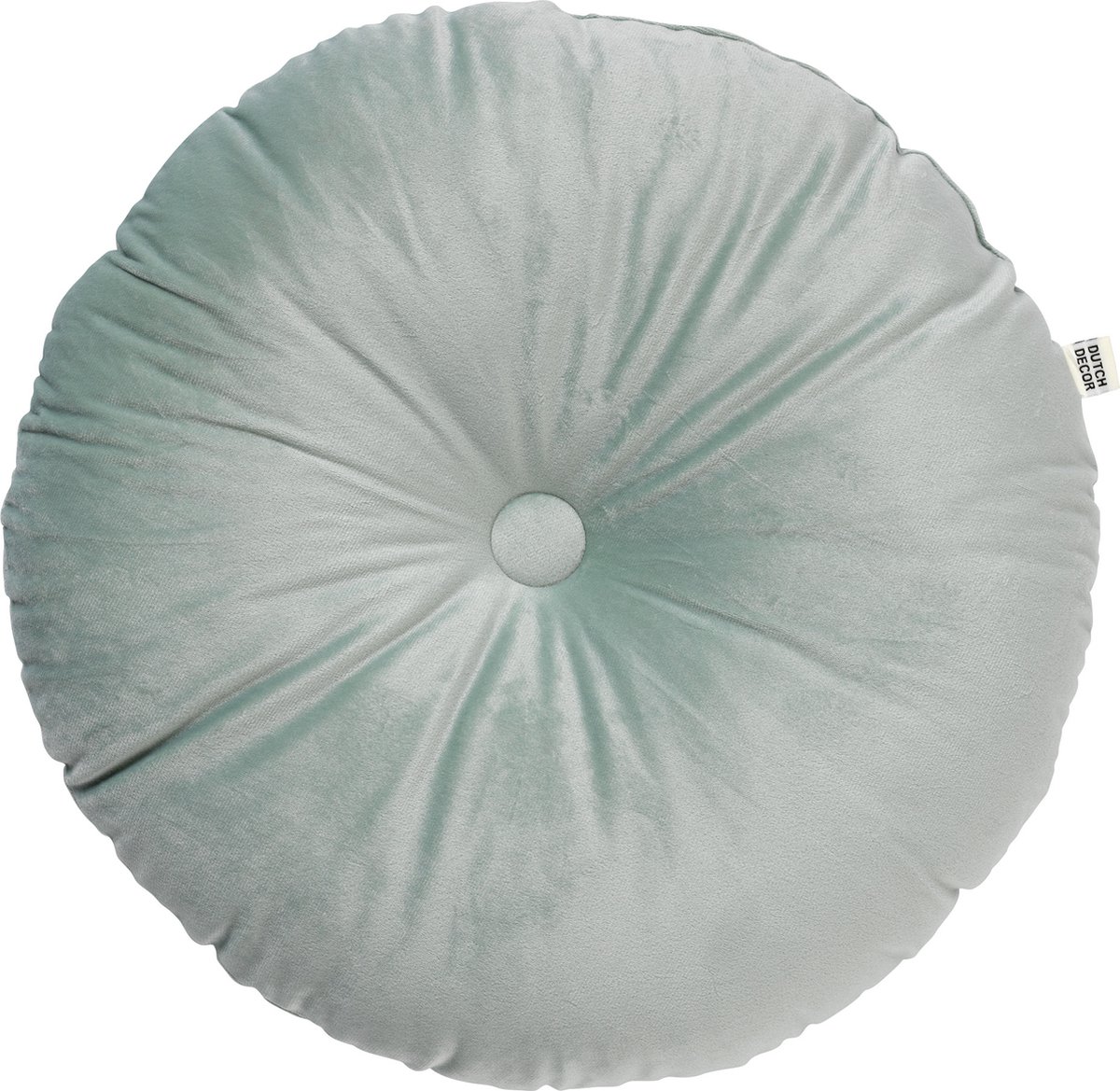 Dutch Decor OLLY - sierkussen Ø38 cm - rond velvet - Jadeite - groen Lichtgroen