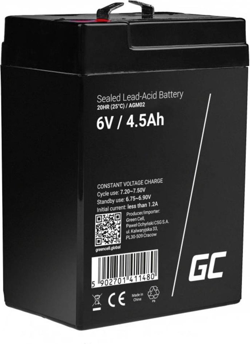 Q-Batteries 6LS-4.5 6V 4.5 Ah Batterie au plomb non déversable / AGM VRLA  4250889610777