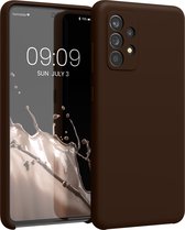 kwmobile telefoonhoesje geschikt voor Samsung Galaxy A52 / A52 5G / A52s 5G - Hoesje met siliconen coating - Smartphone case in chocoladebruin