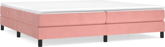vidaXL - Bedframe - fluweel - roze - 200x200 - cm