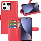 Xiaomi 13 Hoesje - MobyDefend Kunstleren Wallet Book Case (Sluiting Voorkant) - Rood - GSM Hoesje - Telefoonhoesje Geschikt Voor Xiaomi 13