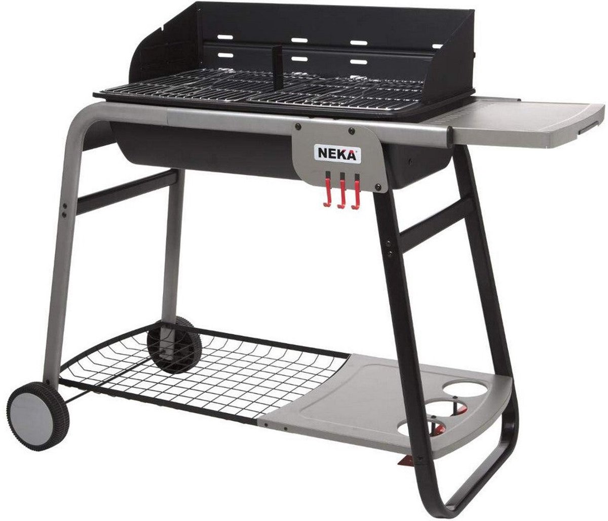 Kolenbarbecue met wielen 120 x 58,5 x 95 cm Zwart/Gris