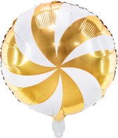 Amscan - Folieballon Snoepje Goud Wit - 35 cm