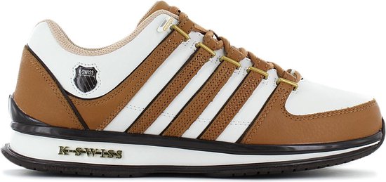 K-Swiss Rinzler Leather - Heren Sneakers Schoenen Leer Wit-Bruin 01235-961-M - Maat EU 41 UK 7