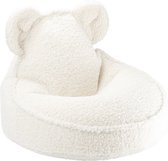 Wigiwama Zitzak Bear - Cream white - beanbag teddy - uitwasbare hoes - fluffy zitzak knuffelen - zitzak kinderen - kinder zitzak
