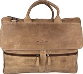 Laptop Bag - Cuir Taupe - Laptop Bag Ladies Shoulder Bag - Sac à Main - Cartable Fille - Ordinateur Portable 17 Pouces