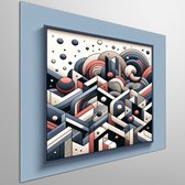 Abstract relief schilderij | Mystiek golvend kunstwerk: een verfijnde abstracte textuurverkenning van reliëf | Kunst - 30x30 centimeter op Dibond | Foto op Dibond