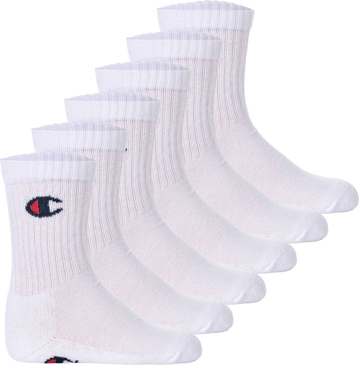 Champion Crew Sokken Senior 6-pack Wit