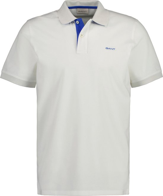 Gant Contrast Piqué Poloshirt Wit - Maat L - Heren