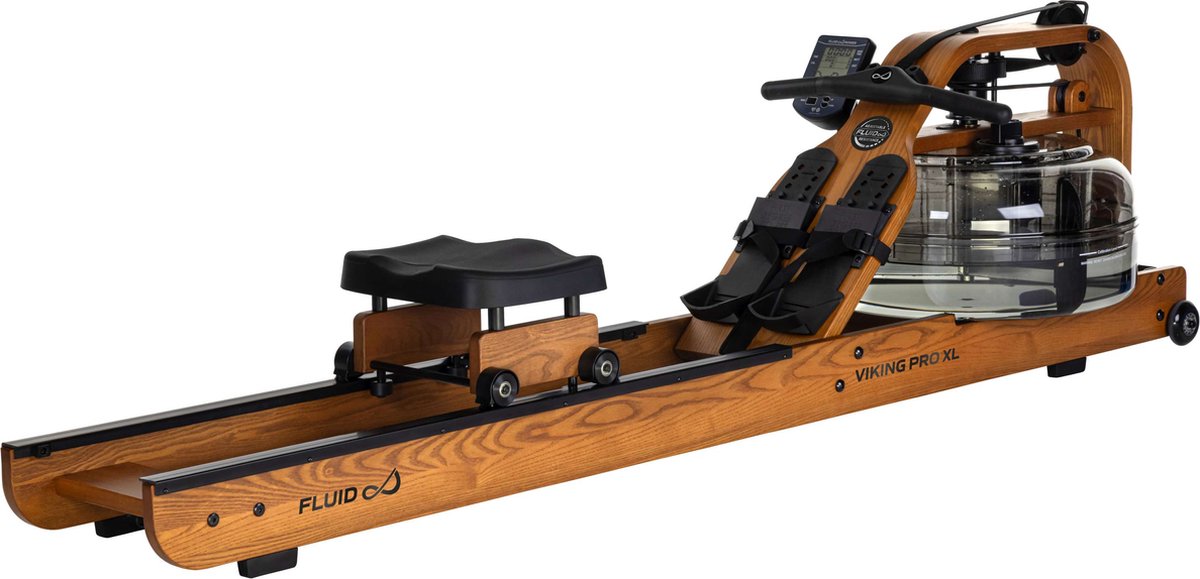 Fluid Rower Viking Pro XL Roeitrainer - Opklapbaar - Roeimachine met 10 weerstanden - Roeiapparaat voor thuis - Bluetooth - Verstelbaar - Water weerstand - Inclusief hartslagfunctie