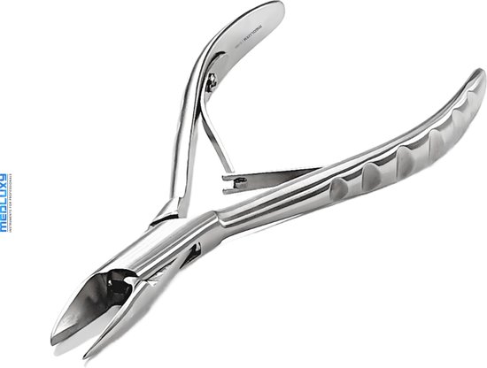 MEDLUXY® Diabète - Coupe-ongles - Pince coudée - 13 cm - 17 mm - arrondie - mâchoires droites - antidérapante (convient aux diabétiques, coupe-ongles) [D-490]