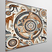 Modern aboriginal schilderij | Hedendaagse inheemse creatie: een moderne ode aan Aboriginal kunst | Kunst - 20x20 centimeter op Dibond | Foto op Dibond